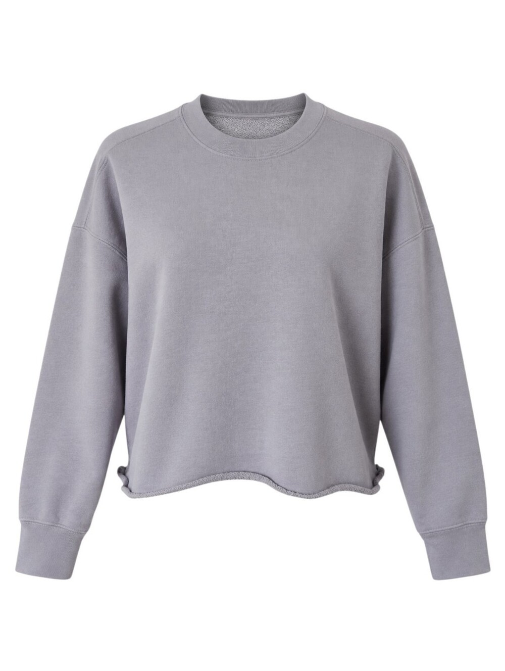 TURF Sweats Crewneck Sweatshirt Women Medium Grey Cotton Blend Raw Hem